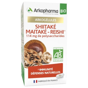 Arkopharma Arkogélules Shiitaké Maitaké-Reishi Bio - 40 Gélules