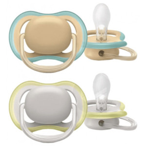 Avent Ultra Air Sucettes Orthodontiques Silicone 0-6 Mois - 2 unités 
