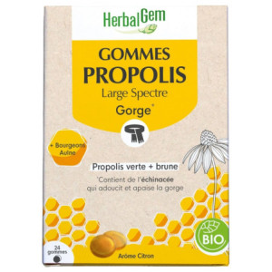 HerbalGem Gommes Propolis Large Spectre Bio - 24 Gommes