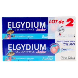 Elgydium Junior Gel Dentifrice Protection Caries 7/12 Ans - Lot de 2 x 50 ml