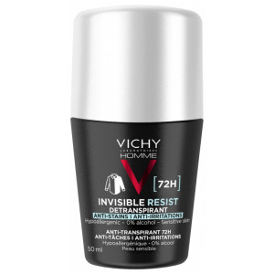 Vichy Homme Déodorant Invisible Resist Dermo-Détranspirant 72H Roll-On - 50 ml