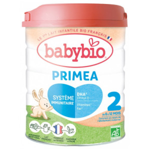 Babybio Primea 2 au Lait de Fermes Françaises de 6 à 12 Mois Bio - 800 g