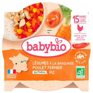 Babybio Légumes à la Basquaise Poulet Fermier Riz 15 Mois et + - 260 g