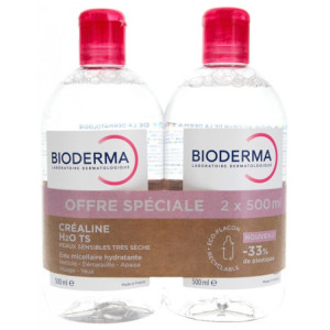 Bioderma Créaline H2O TS Eau Micellaire Démaquillante - Lot de 2 x 500 ml