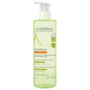 A-DERMA Exomega Control Gel Lavant Émollient 2en1 Anti-Grattage - 500 ml