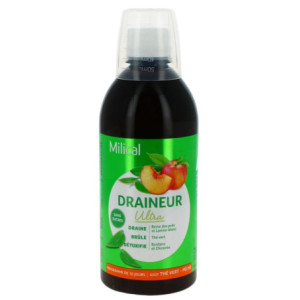 Milical Draineur Ultra Solution Buvable Thé Vert-pêche - 500 ml