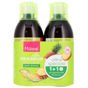 Milical Ultra Draineur Minceur Goût : Ananas - Lot de 2 x 500 ml - 