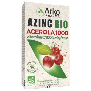 Arkopharma Azinc Acérola 1000 Bio - 30 Comprimés à Croquer