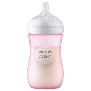 Avent Natural Response Biberon 260 ml 1 Mois et + - Couleur : Rose