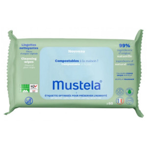 Mustela Lingettes Nettoyantes Compostables Avec Parfum - 60 Lingettes