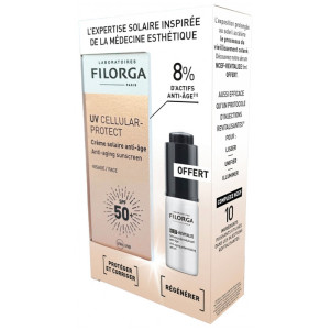 Filorga UV CELLULAR-PROTECT Crème Solaire Anti-Âge SPF50+ 40 ml + NCEF - REVITALIZE Sérum 5 ml Offert