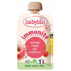 Babybio Immunité Pomme Poire Riz Acérola 6 Mois et + Bio - 100g