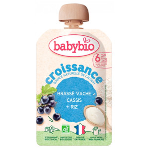 Babybio Croissance Brassé Vache Cassis Riz 6 Mois et + Bio Gourde - 100 g