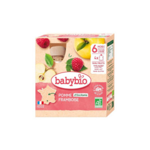 Babybio Gourdes Pomme Framboise Dès 6 Mois - 4x90g