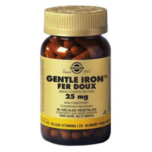 Solgar Gentle Iron Fer Doux 25mg - 90 gélules végétales