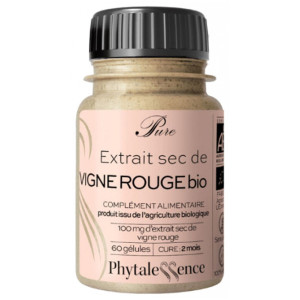 Phytalessence Pure Extrait Sec de Vigne Rouge Bio - 60 Gélules