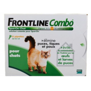 Antiparasitaire Frontline combo pour chat - 6 pipettes