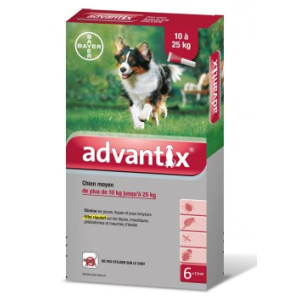 Advantix Chien moyen 10-25kg, 6 pipettes