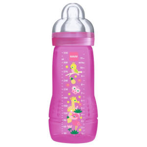 Biberon 2ème âge Rose - 330 ml