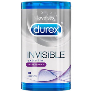 Durex Invisible Extra Lubrifié, Boîte de 10 préservatifs