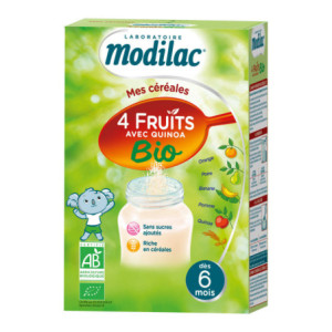 Modilac Céréales 4 Fruits & Quinoa BIO 2éme Âge - 230g