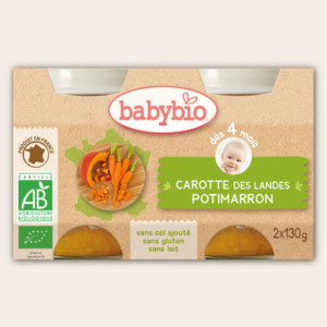 Petit pot de légumes Carottes Potimarron, 2x130gr