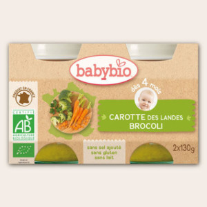 Petit pot de légumes Brocoli-Carotte, 2x130gr