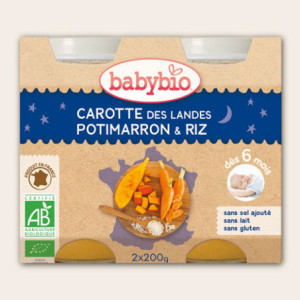 Petit pot Bonne Nuit Carotte - Potimarron - Riz, 2x200gr